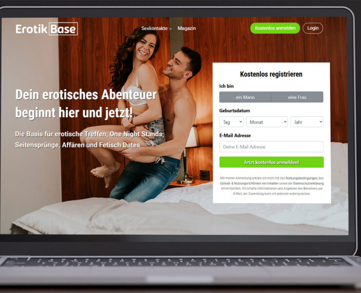 Laptop mit Erotikbase auf dem Bildschirm